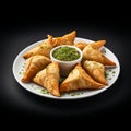 Delicious Samosas On A Plate: A Mouthwatering Treat For Food Lovers