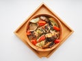 A dish of fish with vegetables. Royalty Free Stock Photo