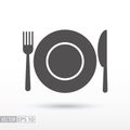 Dish fork and knife - flat icon