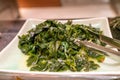 Dish of green Wakame seaweed salad Royalty Free Stock Photo