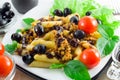 Dish of Italian pasta with bolognese sauce Royalty Free Stock Photo