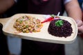 Dish of `Larb` Thai styled salad with minced pork