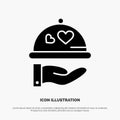Dish, Love, Wedding, Heart solid Glyph Icon vector Royalty Free Stock Photo