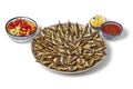 Dish with Moroccan fried stuffed sardines