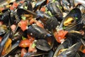 Mussels dish on a plate in a restaurant