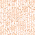 Dish pattern cicle flower orange seamless pattern