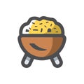 Dish Pilaf Rise Vector icon Cartoon illustration