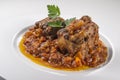 Dish with portion of oxtail stewed Royalty Free Stock Photo