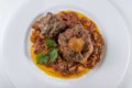 Dish with portion of oxtail stewed with parsley Royalty Free Stock Photo