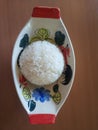 Dish rice grains circle lunch
