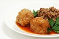 Dish with rissole and buckwheat Royalty Free Stock Photo