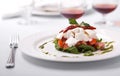 Dish with salad ruccola and cheese a Burrata Royalty Free Stock Photo