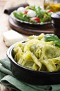 Dish of savory Italian tortellini Royalty Free Stock Photo