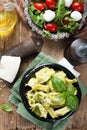 Dish of savory Italian tortellini Royalty Free Stock Photo