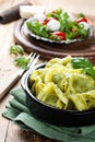 Dish of savory Italian tortellini Royalty Free Stock Photo