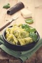 Dish of savory Italian tortellini Royalty Free Stock Photo