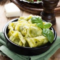 Dish of savory Italian tortellini Royalty Free Stock Photo