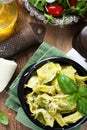 Dish of savory Italian tortellini Royalty Free Stock Photo