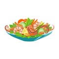 Dish of seafood vector icon.Cartoon vector icon isolated on white background dish of seafood . Royalty Free Stock Photo