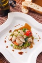 Dish with seafoods and vegetables Royalty Free Stock Photo