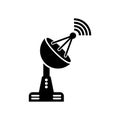 Dish signal transmission icon vector sign and symbol isolated on