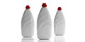Dish soap, dishwashing detergent in white blank bottles, isolated on white background. 3d illustration Royalty Free Stock Photo