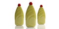 Dish soap, dishwashing detergent in yellow blank bottles, isolated on white background. 3d illustration Royalty Free Stock Photo