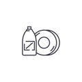 Dish soap linear icon concept. Dish soap line vector sign, symbol, illustration. Royalty Free Stock Photo