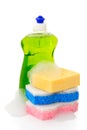 Dish soap and sponges Royalty Free Stock Photo