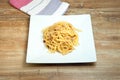 Dish of Spaghetti Carbonara Royalty Free Stock Photo