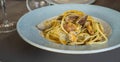 Dish of spaghetti with clams and bottarga, Italian Food Royalty Free Stock Photo