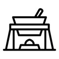 Dish swiss icon outline vector. Fondue cook