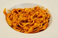 The dish tagliatelle al ragu - typical italian food