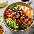 Dish of Teriyaki Chicken Bowls, full hd - 1