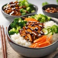 Dish of Teriyaki Chicken Bowls, full hd - 1