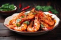 dish of tiger shrimp prawns, cooked with spicy and flavorful sauce