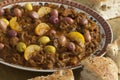 Dish with traditional moroccan douara