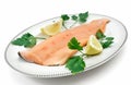 Dish with trout fillet