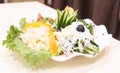 A dish of various salads - diet vegetables Royalty Free Stock Photo