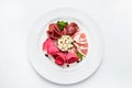 Dish of various types of meat-cutting on plate. Royalty Free Stock Photo
