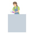 Dish wash icon cartoon vector. Clean housework