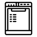 Dish washer machine icon outline vector. Cleansing soapy pod