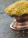 Dish of Yellow Mustard Seeds Royalty Free Stock Photo