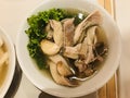 Dish of yummy Pig`s stomach soup.