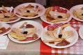 dishes with appetizer, cold cuts and cheese- Royalty Free Stock Photo
