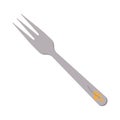 Dishes. Dessert fork with three prongs and a floral ornament on the handle