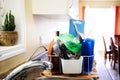 Dishes drying on a kitchen counter Royalty Free Stock Photo