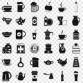 Dishes icons set, simple style Royalty Free Stock Photo