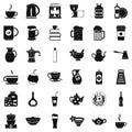 Dishes icons set, simple style Royalty Free Stock Photo