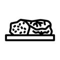 dishes in lettuce line icon vector illustration